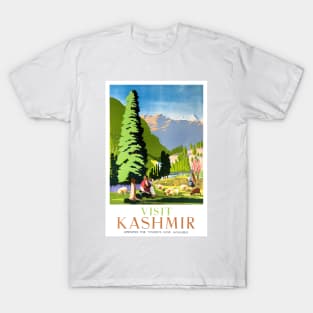 Vintage Travel Poster Visit Kashmir T-Shirt